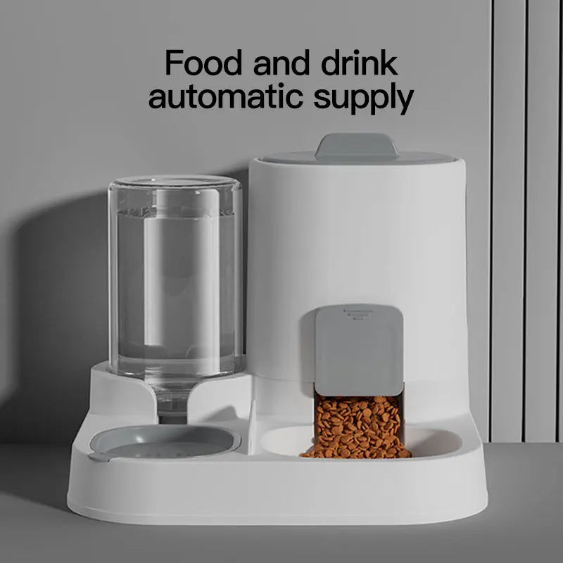 Automatic Gravity-Fed Cat Water Dispenser & Feeder