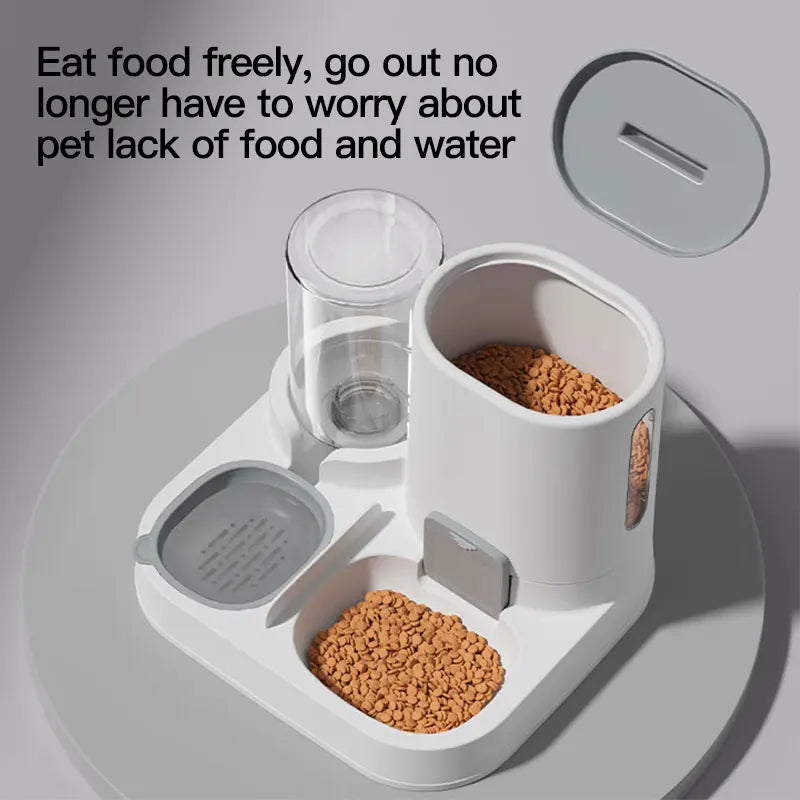 Automatic Gravity-Fed Cat Water Dispenser & Feeder