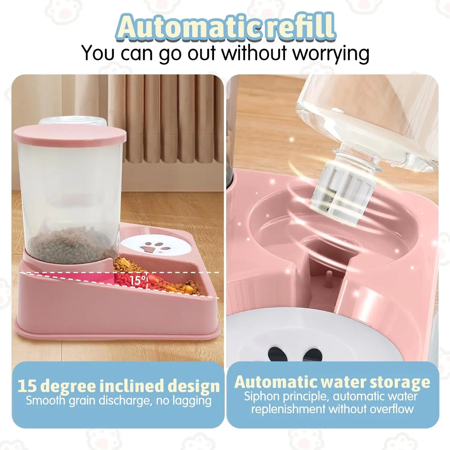 Automatic Pet Food And Water Feeder